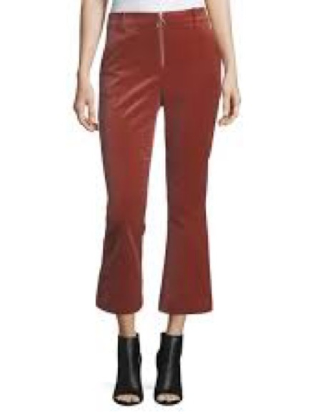 FRAME Rust Velvet cropped flare Pants size 10